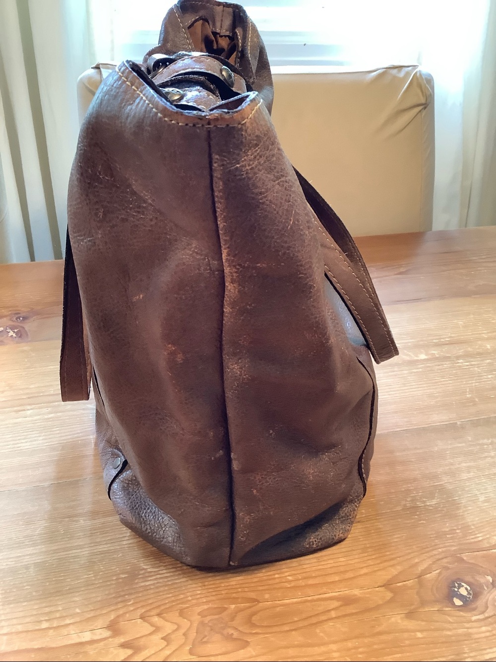 Patricia Nash Benvenuto *PROJECT* Tan & Brown Leather Tote Bags Lot - Picture 5 of 16